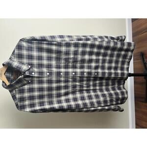 Oak Hill Men’s Plaid Button Down Shirt XL Blue Green Long Sleeve